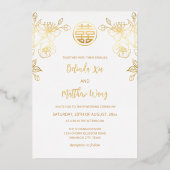 Invitation En Aluminium Photo Red Gold Mariage chinois (Verso)