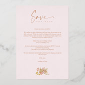 Invitation En Aluminium Photo rose florale du printemps mariage (Verso)
