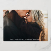 Invitation En Aluminium Photo simple élégante Enregistrer la date Mariage  (Recto)
