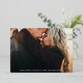 Invitation En Aluminium Photo simple élégante Enregistrer la date Mariage  (Debout devant)