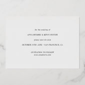 Invitation En Aluminium Photo simple élégante Enregistrer la date Mariage  (Verso)