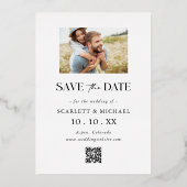 Invitation En Aluminium Photo Simple Enregistrer La Date (Verso)