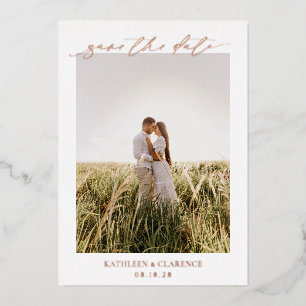 Invitation En Aluminium Photo simple formelle Mariage classique Enregistre