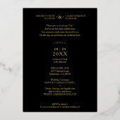 Invitation En Aluminium Photo Sophisticated Modern Real Gold Abstract  (Verso)