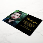 Invitation En Aluminium Photo Sympathy Bereaveral Funeral Black Gold (Rotation)