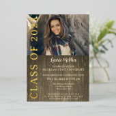 Invitation En Aluminium Photo texturée Arrière - plan Foil (Debout devant)