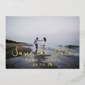 Invitation En Aluminium Photo Whimsical Foil Enregistrer La Date Annonce (Recto)