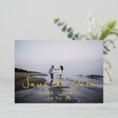 Invitation En Aluminium Photo Whimsical Foil Enregistrer La Date Annonce (Debout devant)