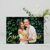 Invitation En Aluminium Photo Whimsical Modern Calligraphy Enregistrer la  (Debout devant)