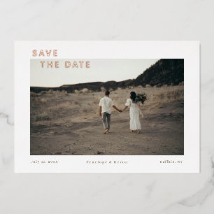 Invitation En Aluminium Photocard Moderne Avec Enregistrer La Date Dans Fo