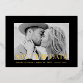 Invitation En Aluminium Photographie de superposition moderne en noir et o (Recto)