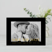 Invitation En Aluminium Photographie de superposition moderne en noir et o (Debout devant)