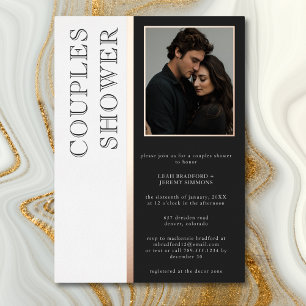 Invitation En Aluminium Photographie en noir et blanc de typographie moder