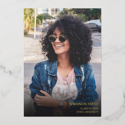 Invitation En Aluminium Photographie et écriture manuscrite Typographie Pa (Recto)