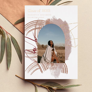 Invitation En Aluminium Photographie Moderne Abstraite Rose Or Et Rose Dip