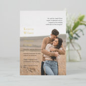 Invitation En Aluminium Photographie noir et blanc élégant Mariage moderne (Debout devant)