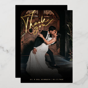 Invitation En Aluminium Photographie sombre défraîchie Romantique Merci no