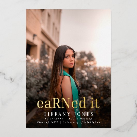 Invitation En Aluminium Photos modernes de BSC RN Infirmière (Recto)