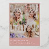 Invitation En Aluminium Photos Scriptées Diplôme Photo (Verso)