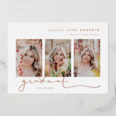 Invitation En Aluminium Photos Scriptées Diplôme Photo (Recto)