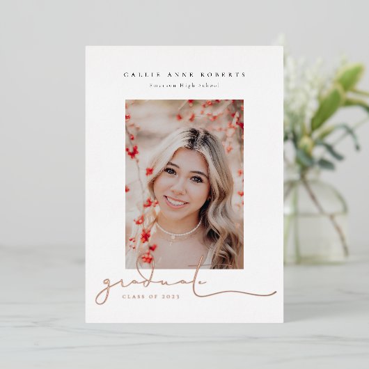 Invitation En Aluminium Photos Scriptées Diplôme Photo (Debout devant)