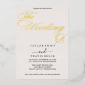 Invitation En Aluminium Pile d'or délicate | Mariage noir (Recto)