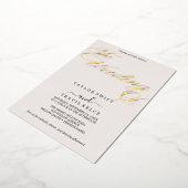 Invitation En Aluminium Pile d'or délicate | Mariage noir (Rotation)