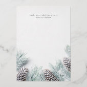 Invitation En Aluminium Pin à neige et feuille Joyeux Noël (Verso)