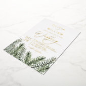 Invitation En Aluminium Pin rustique vert Mariage de Noël (Rotation)