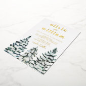 Invitation En Aluminium Pine Trees Neige hiver Noël Vacances Mariage (Rotation)