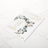 Invitation En Aluminium Pinecone Hiver Végétation Blanc Floral Mariage (Rotation)