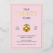 Invitation En Aluminium Pink and Gold Talk Trente à moi 30e anniversaire (Recto)