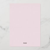 Invitation En Aluminium  Pink Bow Baby Girl Shower (Verso)