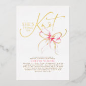 Invitation En Aluminium Pink Bow She's Tying The Knot Bridal Shower (Recto)