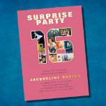 Invitation En Aluminium Pink Girl's Surprise Sweet 16 Anniversaire Photo G<br><div class="desc">Faites de la surprise de votre fille Sweet 16 vraiment spécial et mémorable avec une luxueuse invitation à la fête rose vif estampillée en feuille d'or avec modèle photo! Créée avec des matériaux de haute qualité, cette invitation Sweet 16 haut de gamme lui donnera l'impression d'être spéciale comme vos amis...</div>