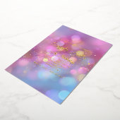 Invitation En Aluminium Pink Gold and Blue Bokeh 50th Birthday (Rotation)