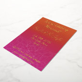 Invitation En Aluminium Pink & Orange Bright Ombre Mandala Mariage (Rotation)