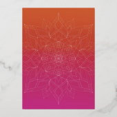 Invitation En Aluminium Pink & Orange Bright Ombre Mandala Mariage (Verso)