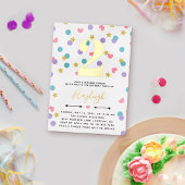 Invitation En Aluminium Pink Star Heart Dot Confetti Toddler Enfant Annive