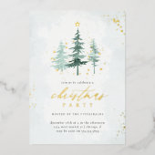 Invitation En Aluminium Pins d'aquarelle fêtes de Noël (Recto)