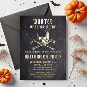 Invitation En Aluminium Pirate noir et os Halloween Party