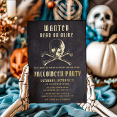Invitation En Aluminium Pirate noir et os Halloween Party