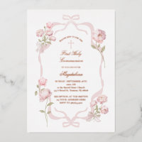 pivoines roses fille première communion
