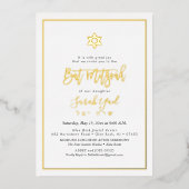 Invitation En Aluminium PixDezines Bat mitzvah de script Gold Modern (Recto)