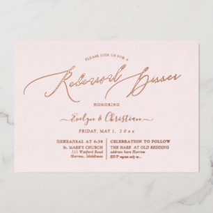 Invitation En Aluminium PixDezines Dîner de répétition de calligraphie or