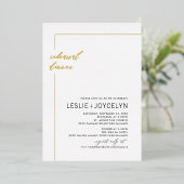 Invitation En Aluminium PixDezines Dîner De Répétition Minimal Moderne (Debout devant)