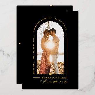 Invitation En Aluminium PixDezines DIY couleur Arche noire Sauvegarder not