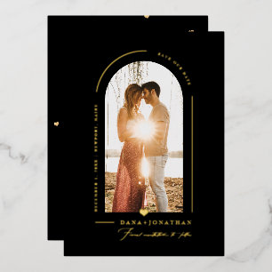 Invitation En Aluminium PixDezines DIY couleur Noir Arche Enregistrez notr