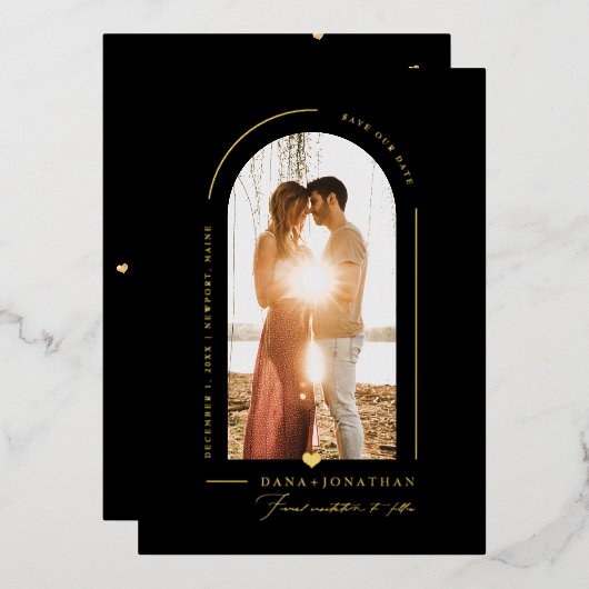 Invitation En Aluminium PixDezines do-it-yourself couleur Arche noire Enre (Recto/Verso)