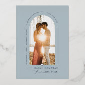 Invitation En Aluminium PixDezines do-it-yourself couleur Dusty Blue Arch  (Recto)